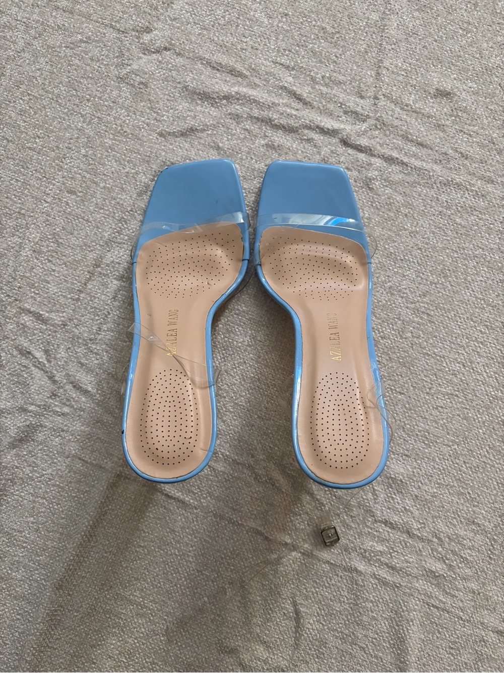 Vintage Clear Strap Blue Square-Toe Heela